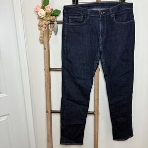 Buffalo David Bitton Dark Blue Mens‎ Relaxed Tapered Jeans Size 36 32